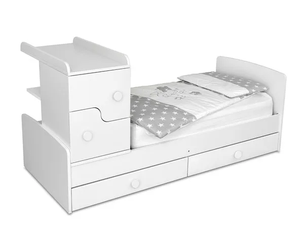Krevetac za bebe "Beddy", bela – slika 2 od 3